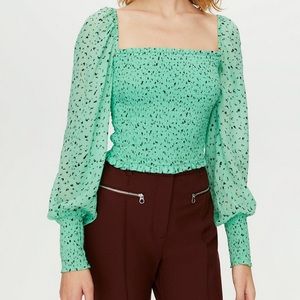 Aritzia Little Moon Green Gimlet Blouse